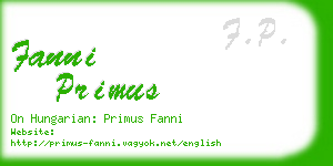 fanni primus business card